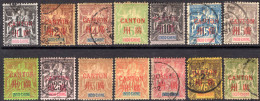 Canton 1901 Peace & Commerce Set Mounted Mint Or Used (75c And Fr With Pulled Perfs). - Oblitérés