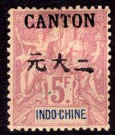 Canton 1903-04 5f Fine Unused Without Gum (signed Bolaffi). - Ongebruikt
