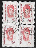 ARGENTINA - AÑO 1977/78 - Serie Proceres Y Riquezas Nacionales III - Gral Don José De San Martín - Cuadro 100p (e) Usado - Used Stamps