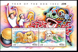 Christmas Island 1994 Chinese New Year. Year Of The Dog Souvenir Sheet Unmounted Mint. - Christmas Island