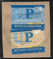 ARGENTINA - AÑO 2001 - Serie Correo UP (Unidad Postal) Autoadhesivas Con Troquelado De Seguridad - Fragmento (b) - Gebruikt