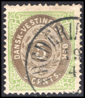 Danish West Indies 1873-1902 5c Drab And Yellow-green Perf 14 Normal Frame Fine Used. - Denmark (West Indies)