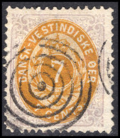 Danish West Indies 1873-1902 7c Yellow-ochre And Slate-lilac Perf 14 Fine Used. - Denmark (West Indies)