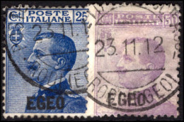 Dodecanese Islands 1912 General Pair Fine Used. - Egée