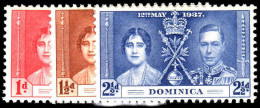 Dominica 1937 Coronation Set Lightly Mounted Mint. - Dominica (...-1978)