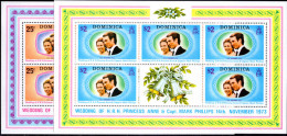 Dominica 1973 Royal Wedding Sheetlets Unmounted Mint. - Dominica (...-1978)