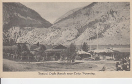Typical Dude Ranch Near Cody  Wyoming USA. Log Buildings, Animation, B&W - Cody