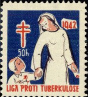 CZECHOSLOVAKIA - 1942 50Hal CHRISTMAS SEAL For The League Against Tuberculosis (Ref.055) - Ziekte