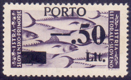 TRIESTE - SLOVENIA - SEGNAT. 0,50L " ROTTA CINQUE " - **MNH - 1945 - RARISSIMA - Impuestos