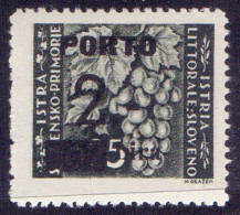 TRIESTE - SLOVENIA - SEGNAT. 2L " CIFRE SOTTILI+DUE PUNTI " - **MNH - 1946 - Impuestos