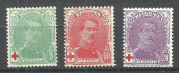 BELGIEN Belgium Belgique 1914 Michel 107 - 109 * Red Cross Rotes Kreuz - 1914-1915 Croix-Rouge