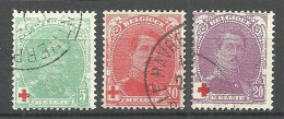 BELGIEN Belgium Belgique 1914 Michel 107 - 109 O Red Cross Rotes Kreuz - 1914-1915 Croix-Rouge