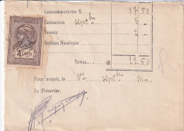 Timbre Fiscal Indochine Quittances 4 Cents  (JUIN 2023 88)  - Timbres-taxe