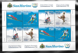 San Marino 1994 Winter Olympic Games - Lillehammer, Norway , MNH - Invierno 1994: Lillehammer
