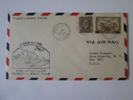 Canada/Bissett-Great Falls Premier Vol Officielle Enveloppe 1933/Official First Flight Cover 1933 - Eerste Vluchten