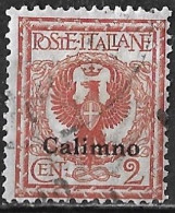 DODECANESE 1912 Black Overprint CALIMNO 2 Ct. Brown  Vl. 1 - Dodecaneso