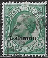 DODECANESE 1912 Black Overprint CALIMNO 5 Ct. Green  Vl. 2 - Dodekanesos