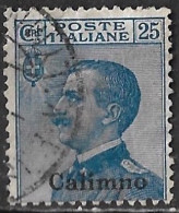 DODECANESE 1912 Black Overprint CALIMNO 25 Ct. Blue Vl. 5 - Dodecaneso