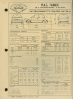 073 - FICHE TECHNIQUE COMPLETE DES CARACTERISTIQUES ET  REGLAGES - VOLKSWAGEN Golf Jetta 1600-1800 Carb. 84 - Voitures