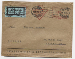 FINLAND SUOMI EMA 550 LETTRE COVER AVION HELSINKI 1939 TO FRANCE - Covers & Documents
