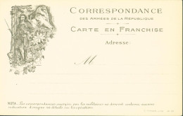 Guerre 14 FM Carte Franchise Militaire Correspondance De La République Lion Belfort Diable Bleu Edelweiss S Farges Lyon - Guerre De 1914-18