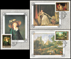 USSR / Russia 1984, Paintings By French Artists From The Hermitage Museum, Leningrad - 3 Maximum Cards - Maximum Cards