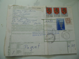 BOLLETTINO PACCO  PER L'ITALIA  VIA AEREA   - DOGANA 1987 - Paketmarken