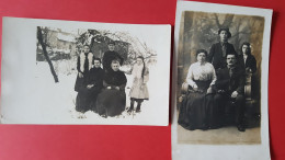 2 Cartes Photo , Famille Dans La Meuse Sous La Neige , Sorbey? - Other & Unclassified