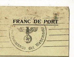 Carte Franc De Port  "Comité International Croix Rouge" Cachets Croix Gammée & Croix Rouge - Pas De Date - Cruz Roja