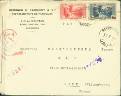 Liban République Libanaise YT N° 163 173 CAD Beyrouth RP 13 X 44 Censure Bande + Cachet Croix Lorraine - Liban