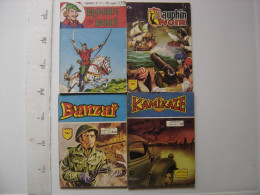 Lot De 4 BD Robin Des Bois 11 Dauphin Noir 7 Banzai 91 Kamikaze 23 Couv GOURDON - Lotti E Stock Libri