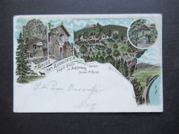 AK Litho Reichspost 1901 Gruss Vom Kunnerstein Bei Augustusburg In Sachsen Mit Violettem Stempel L1 Kunnerstein - Saluti Da.../ Gruss Aus...