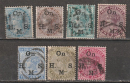 Inde Anglaise Timbres De Service N° 24, 25, 30, 31, 32, 33, 37 - Andere & Zonder Classificatie