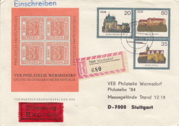(d)  U 2a**  VEB Philatelie Wermsdorf - Burgen - Mit  20+80+50 Pf, Wermsdorf - Private Covers - Used
