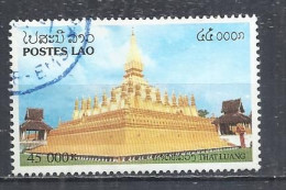 LAOS 1998 - TEMPLE OF THAT LUONG - POSTALLY USED OBLITERE GESTEMPELT USADO - Budismo