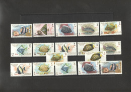 Khor Fakkan 1966 FISHES And SHELLS Definitives Overprints - Surcharge Set Of 17 M102-118 ** MNH - Khor Fakkan