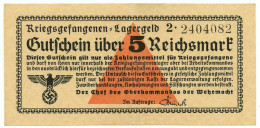 5 REICHSMARK PRIGIONIERI DI GUERRA WWII GERMANIA LAGERGELD 1939-1945 BB/SPL - Andere & Zonder Classificatie