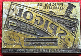 Spigol épices Safran-Plaque D'Imprimerie Vintage-Publicité-Tampon Publicitaire-Marseille-pr étiquète Scrapbooking-déco - Sonstige & Ohne Zuordnung