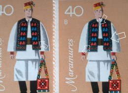 Stamps Errors Romania 1979 # Mi 3659 Traditional Folk Costumes Of The Maramures , Printed With Multiple Printing Errors - Variedades Y Curiosidades