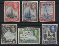 Bermuda (A32) 1936 George VI Pictorials. 6 Values. Unused. Hinged. - Bermuda