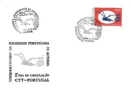 Portugal & FDC  50 Anos Da Sociedade Portuguesa De Autores, Lisboa 1976 (12875) - FDC