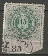 Österreich, Fiskalmarke  Stempelmarke Revenue, Fiscal, Tax 1885 15 Kreuzer  - Fiscaux