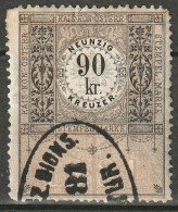 Österreich, Fiskalmarke  Stempelmarke Revenue, Fiscal, Tax 1881 90 Kreuzer  - Fiscaux