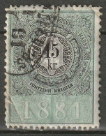 Österreich, Fiskalmarke  Stempelmarke Revenue, Fiscal, Tax 1881 15 Kreuzer  - Fiscaux