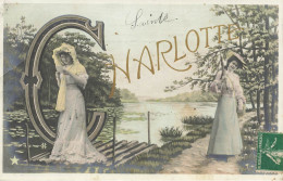 CHARLOTTE * Carte Photo Art Nouveau 1907 * Alphabet Prénom Name Charlotte - Nombres