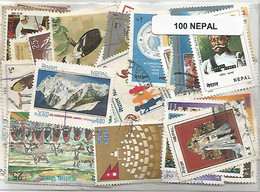 Lot De 100  Timbres Du Nepal - Népal