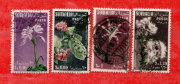 (Us8) SOMALIA - AFIS ° 1955 - FIORI FLOWERS FLEURS. Unif. 29-31-32-33 .  Come Scansione. - Somalie (AFIS)