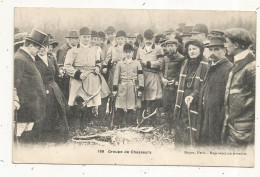 Cp, Sports, Chasse à Courre, Groupe De Chasseurs , Ed. Royer, Paris , écrite 1918 - Jagd