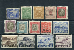 !!! ISLANDE, LOT DE TIMBRES DES ANNEES 30/50 NEUFS */** - Nuovi