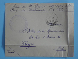 BU16  TUNISIE BELLE LETTRE FM RARE  1917  CAMP DE FATHNASSIA A TROYES FRANCE + AFF.  INTERESSANT ++ - Brieven En Documenten